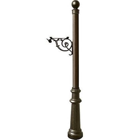 Grandoldgarden Support Bracket Post System with Fluted Base & Ball Finial Bronze GR3170654